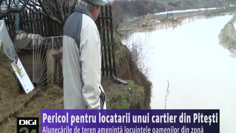Pericol pentru locatarii unui cartier din Pitesti. Alunecarile de teren ameninta locuintele oamenilor Imagine
