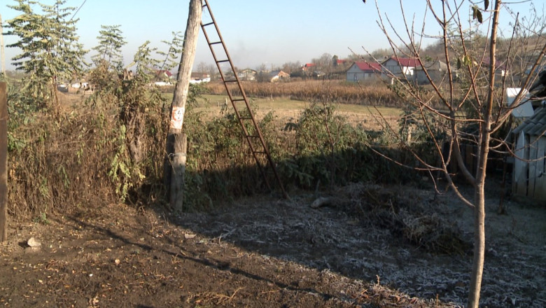 Pericolul de langa casa. Intr-o localitate din Iasi, mai multi stalpi stau sa cada peste locuinte Imagine