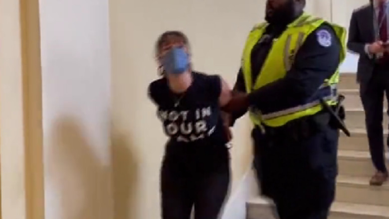 Peste 300 de persoane au fost arestate dupa ce au protestat in Capitoliu impotriva razboiului dintre Israel si Hamas Imagine