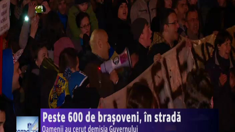 Peste 600 de brasoveni, in strada. Oamenii au cerut demisia Guvernului Imagine