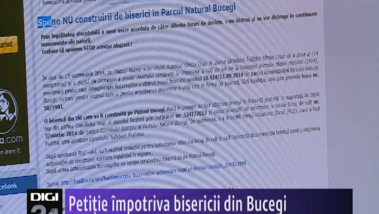 Petitie impotriva bisericii din Bucegi Imagine
