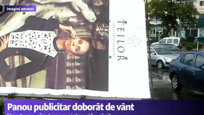 Pieton ranit si masina avariata in urma unei vijelii la Pitesti Imagine