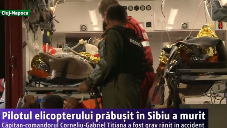 Pilotul elicopterului prabusit in Sibiu a murit. Capitan-comandorul Corneliu-Gabriel Titiana fusese fost grav ranit in accident Imagine