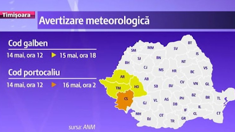 Ploi abundente in Vest. Codul galben se transforma in portocaliu Imagine