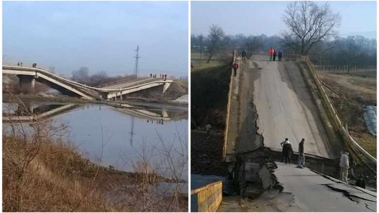 Pod prabusit cu tot cu masini in judetul Hunedoara. Nu sunt victime, insa pagubele sunt mari  Imagine