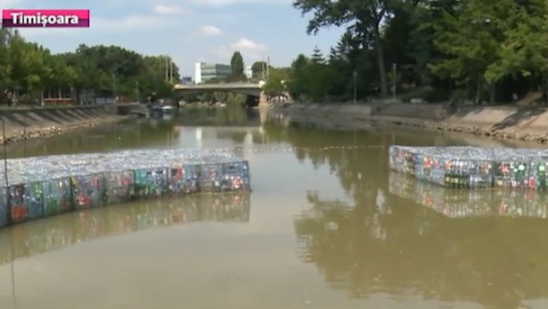 Podul din PET-uri de pe Bega, aproape de finalizare Imagine