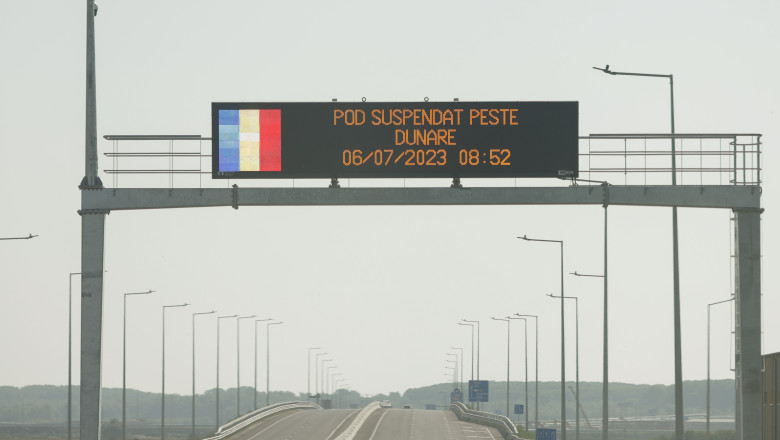 Politia le atrage atentia soferilor sa nu mai opreasca pe podul de la Braila. La cat ajung amenzile Imagine