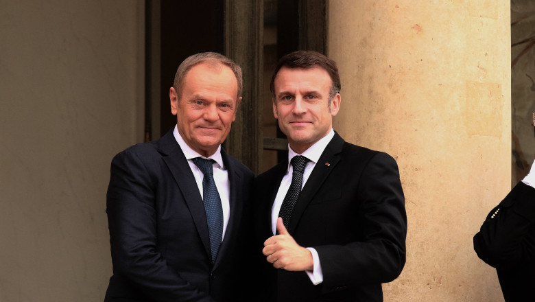 Polonia deschide calea pentru alaturarea la scutul nuclear francez cu un tratat semnat de Donald Tusk si Emmanuel Macron Imagine