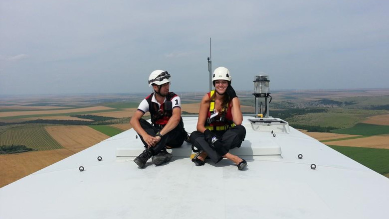 Porti deschise, la eoliene. Vizitatorii au admirat privelistea de la 100 de metri inaltime Imagine