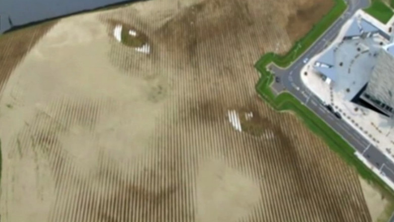 Portret pe patru hectare. La Belfast a fost realizat un tablou vizibil doar din avion Imagine