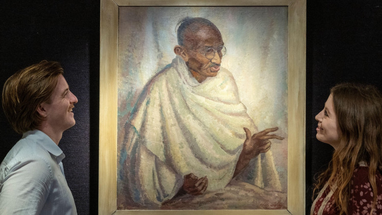 Portret rar al lui Mahatma Gandhi, adjudecat pentru peste 170.000 de euro la o licitatie in Londra Imagine
