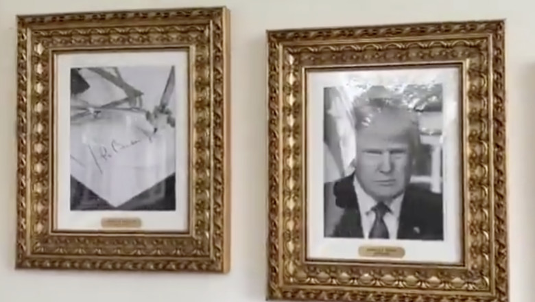 Portretul lui Joe Biden de la Casa Alba, inlocuit cu o masina automata de semnat, intr-un video publicat pe X de administratia Trump Imagine