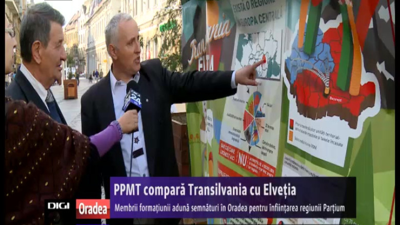 PPMT compara Transilvania cu Elvetia. Membrii formatiunii aduna semnaturi in Oradea pentru infiintarea regiunii Partium Imagine