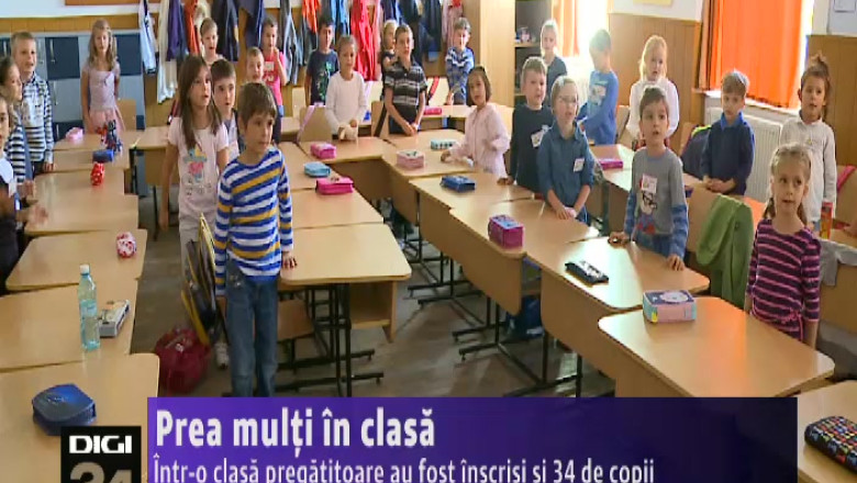 Prea multi in clasa. Intr-o clasa pregatitoare au fost inscrisi si 34 de copii Imagine