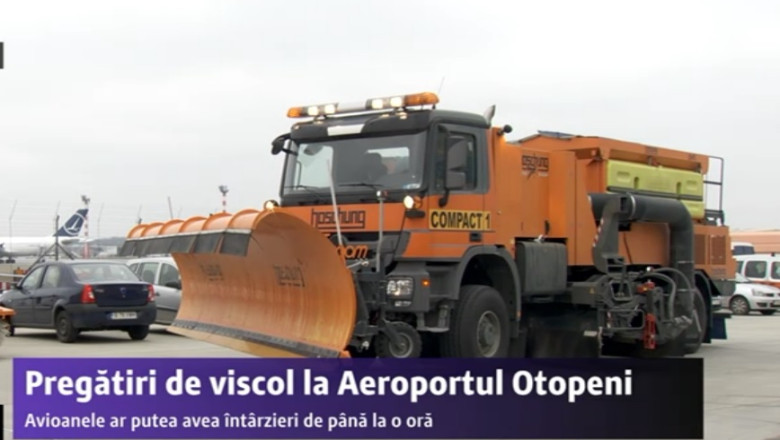 Pregatiri de viscol pe Otopeni. Cursele ar putea avea intarzieri Imagine