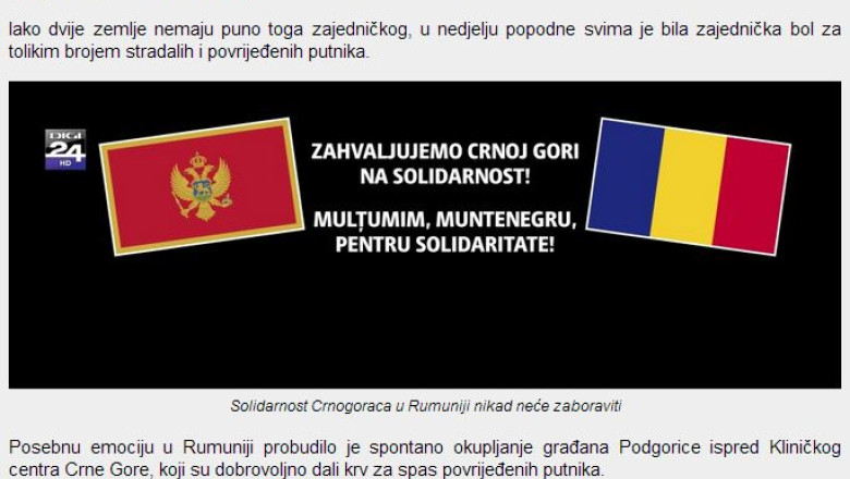 Presa muntenegreana relateaza despre multumirile din Romania Imagine