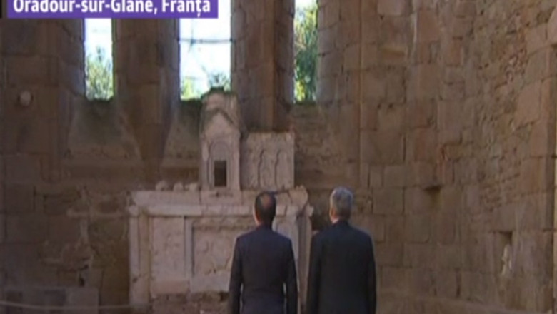 Presedintele german a facut o vizita istorica intr-un sat francez in care nazistii au comis un masacru  Imagine