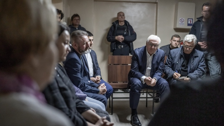 Presedintele Germaniei s-a adapostit intr-un buncar din Cernihiv, dupa ce au sunat sirenele antiaeriene Imagine