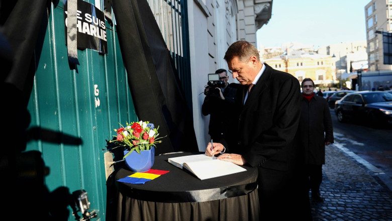 Presedintele Klaus Iohannis participa la "Marsul solidaritatii" organizat maine la Paris Imagine