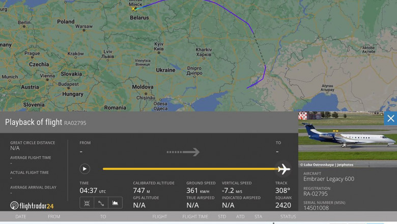 Prigojin scapa de dosarul penal deschis de FSB pentru rebeliune armata. Avionul sau privat a aterizat la Minsk Imagine
