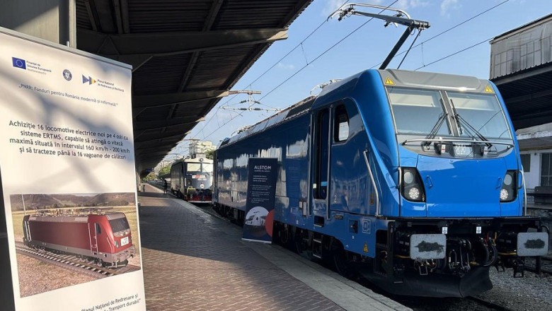 Prima locomotiva electrica Traxx a ajuns in Romania si este testata la Faurei. Atinge 200 km/h si poate tracta 16 vagoane Imagine
