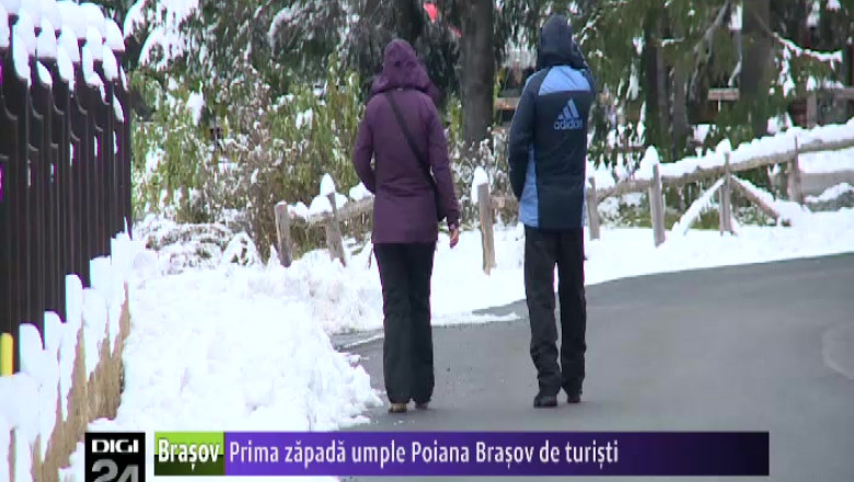 Prima zapada umple Poiana Brasov de turisti Imagine