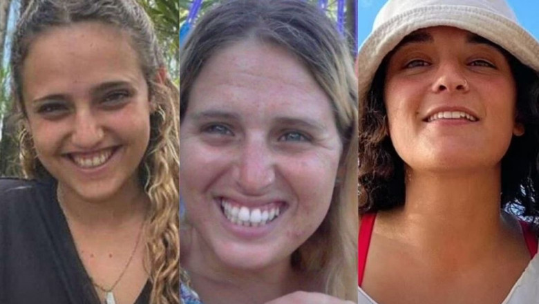 Primele imagini cu cele trei femei eliberate de Hamas. Netanyahu: Este o zi incredibil de emotionanta Imagine