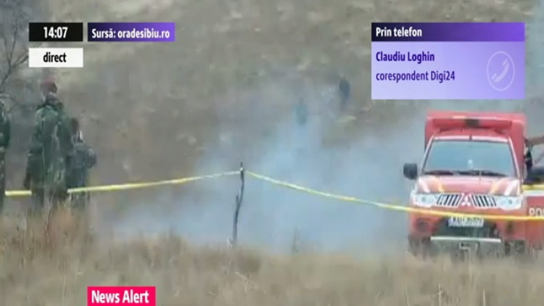 Primele imagini cu elicopterul militar prabusit la granita dintre judetele Sibiu si Mures Imagine