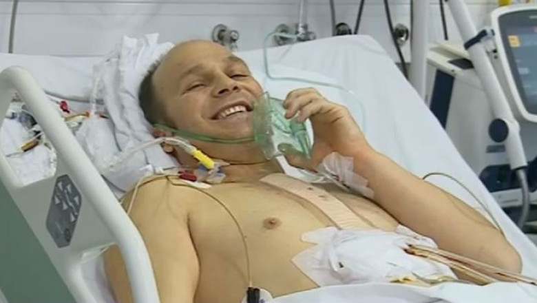 Primul pacient din Romania supus unui implant de inima artificiala le-a transmis un mesaj fetitelor sale prin intermediul Digi24 Imagine
