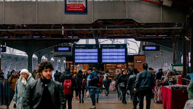 Probleme in Gara de Nord din Bucuresti. Panourile de informare si camerele de luat vederi nu au functionat cateva ore Imagine