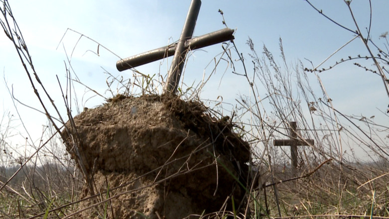 Profanare de morminte pentru dreptate: Un barbat din Iasi a scos crucile unui cimitir de pe proprietatea sa Imagine