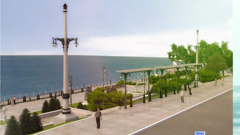 Promenada de la Cazino prinde contur. Lucrarile de reamenajare a falezei si a parcului vor fi terminate pana la sfarsitul anului Imagine