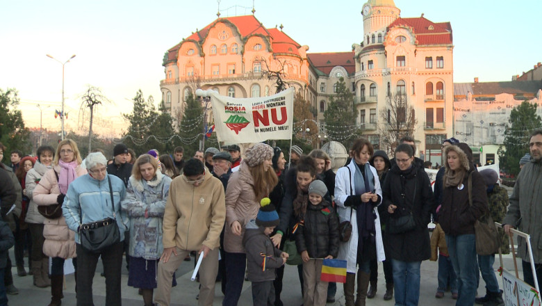 Protest de Ziua Nationala. Proprietarii de pensiuni din Baile Felix au cerut interzicerea explorarilor pentru gaze in zona Imagine