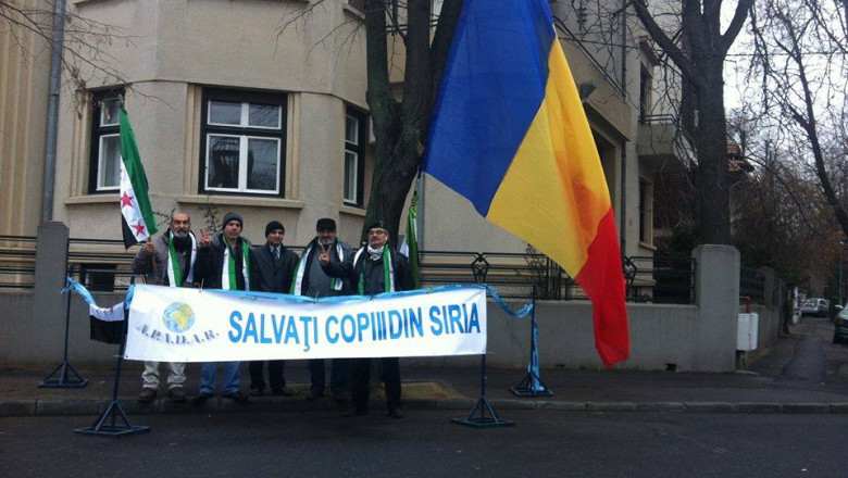Protest in fata Ambasadei Siriei la Bucuresti Imagine