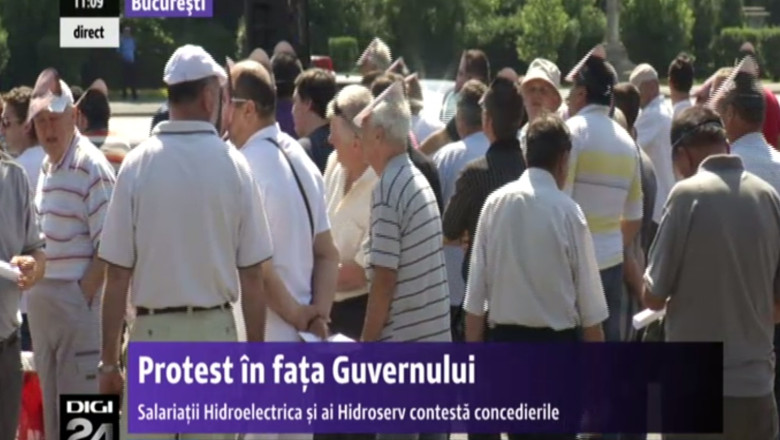 PROTEST IN FAtA GUVERNULUI. Angajatii Hidroelectrica si Hidroserv contesta concedierile Imagine