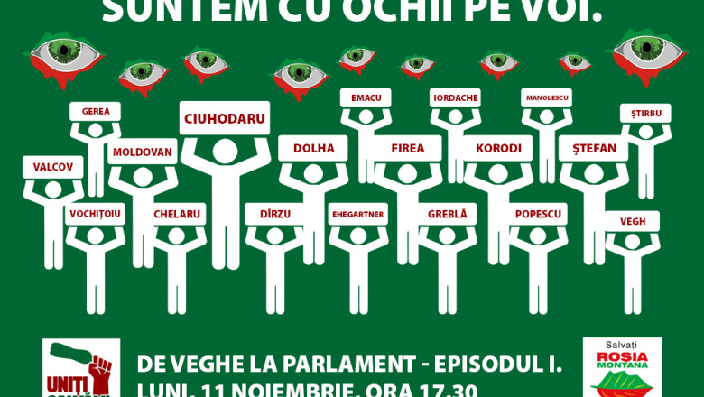 Protest in Parlament fata de proiectul Rosia Montana Imagine
