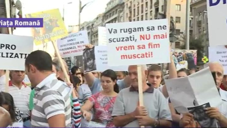 Protest in Piata Romana fata de problema cainilor maidanezi Imagine