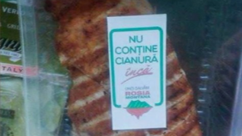 Protest inedit. Opozantii proiectului de la Rosia Montana fac campanii la supermarket Imagine