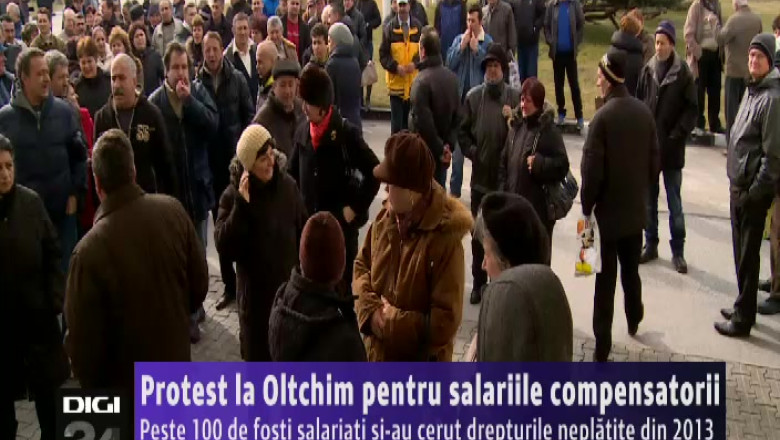 Protest la Oltchim pentru salariile compensatorii. Fosti salariati si-au cerut drepturile neplatite din 2013 Imagine