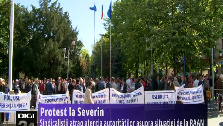 Protest la Severin. Sindicalistii atrag atentia autoritatilor asupra situatiei de la RAAN Imagine