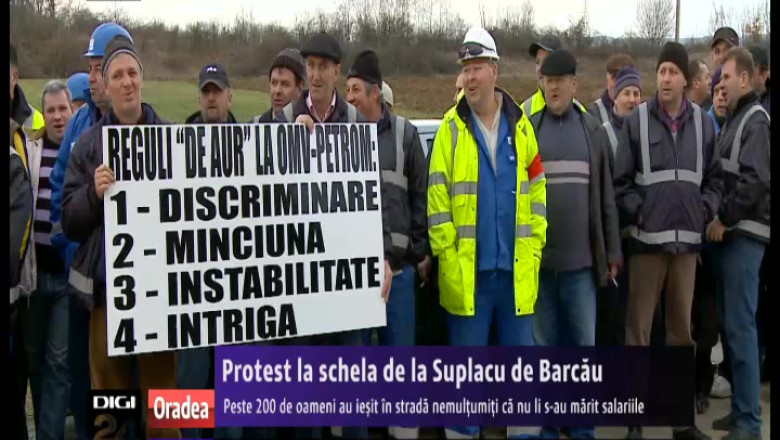 Protest la Suplacu de Barcau. 200 de angajati ai OMV-Petrom cer marirea salariilor si acordarea unor prime Imagine