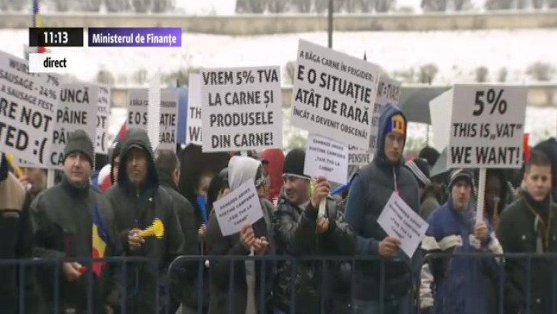 Protest pentru reducerea TVA la carne Imagine