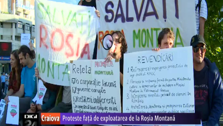 Proteste fata de exploatarea de la Rosia Montana in Craiova Imagine