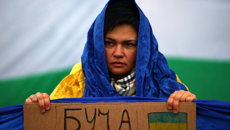 Proteste in fata unei biserici din Sofia dupa ce la slujba au venit reprezentanti ai clerului din Rusia Imagine