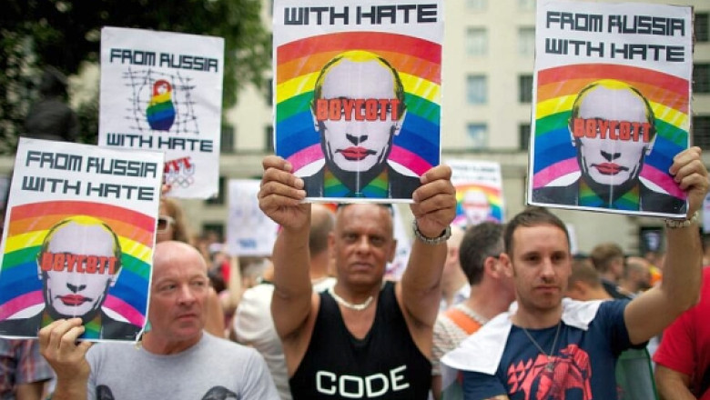 Proteste si boicot la Londra si Tel Aviv fata de legea anti-gay adoptata de Moscova Imagine