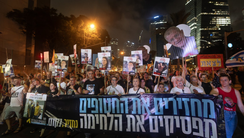 Proteste uriase in Israel impotriva planului lui Netanyahu de a ocupa complet orasul Gaza Imagine