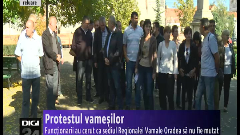Protestul vamesilor din Oradea. Functionarii au cerut ca sediul Regionalei Vamale sa nu fie mutat la Cluj-Napoca Imagine