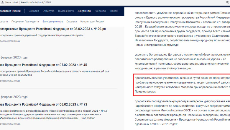 Putin a anulat decretul prin care recunostea suveranitatea Republicii Moldova in problema Transnistriei Imagine