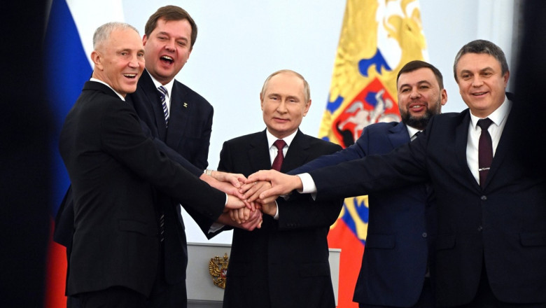 Putin a promulgat anexarea ilegala a celor patru regiuni ocupate de rusi in Ucraina Imagine