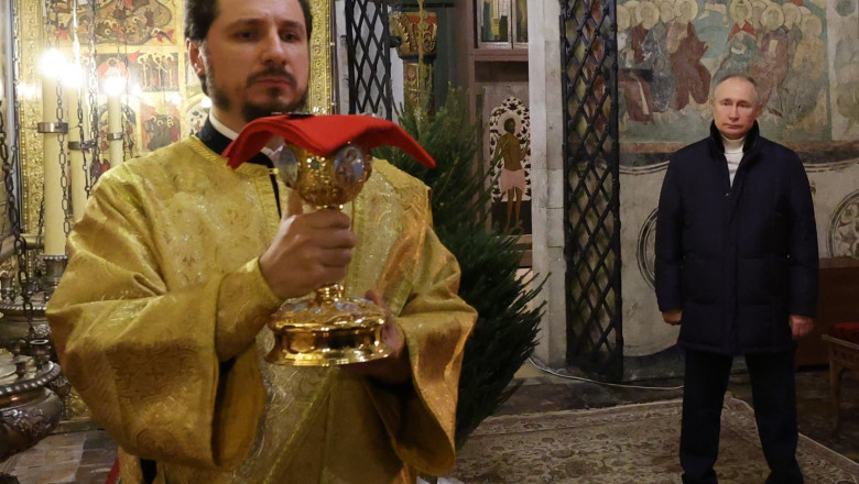 Putin lauda Biserica Rusa pentru sprijinirea fortelor Moscovei care lupta in Ucraina Imagine